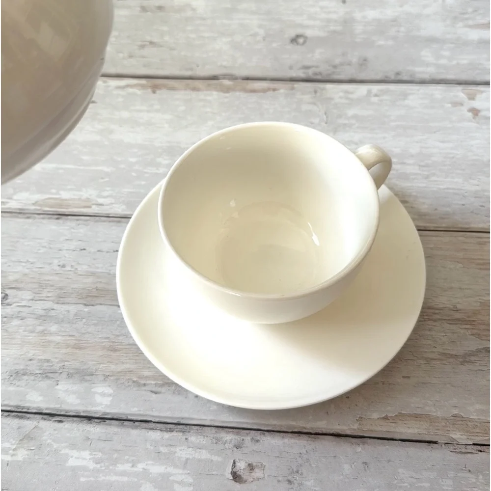 Tupperware Stackable Tea Set For One Tupper Living Teapot Teacup Saucer Set NEW